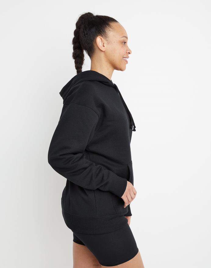 Champion powerblend fleece oversized hættetrøje c-logo V6J662010 sort