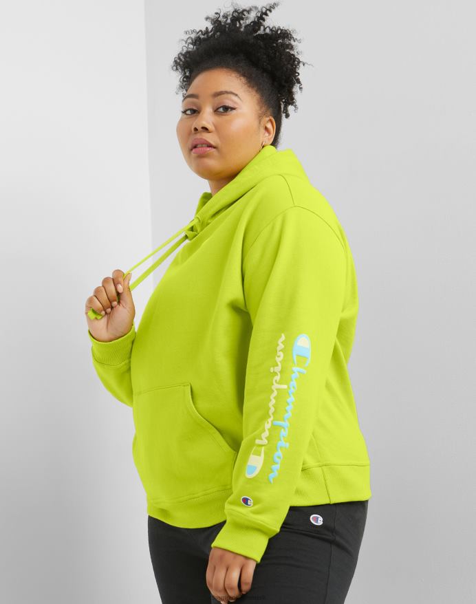 Champion powerblend hættetrøje grafik (plus size) V6J661024 limeade