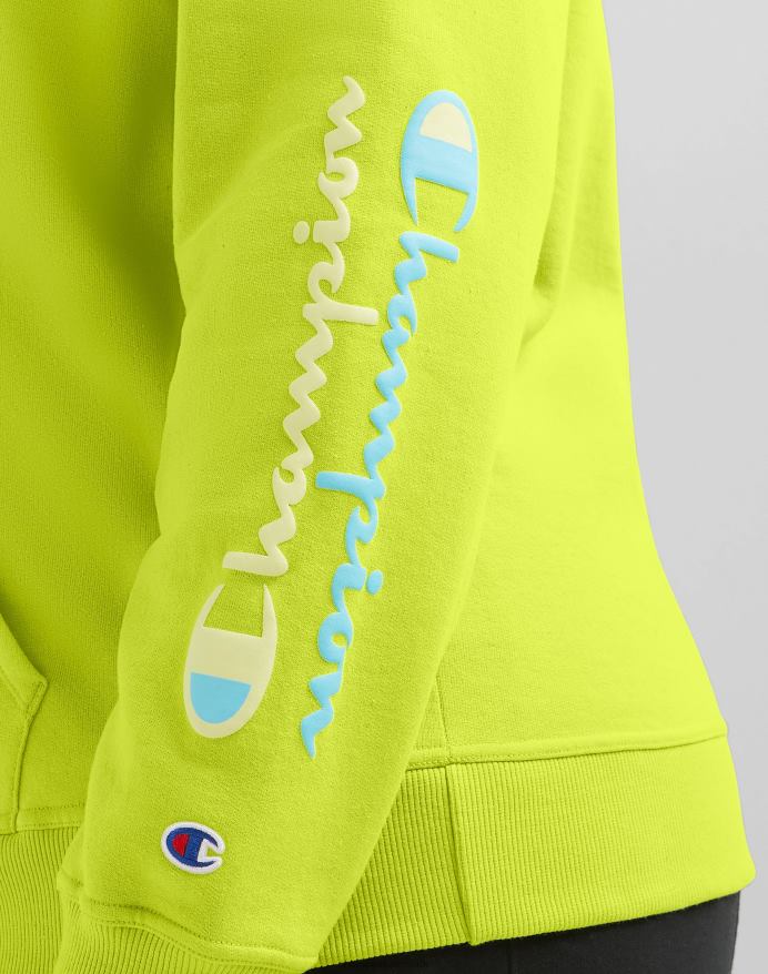 Champion powerblend hættetrøje grafik (plus size) V6J661024 limeade