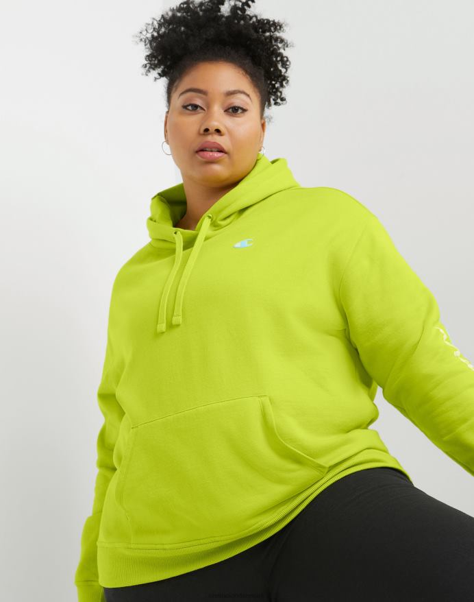 Champion powerblend hættetrøje grafik (plus size) V6J661024 limeade