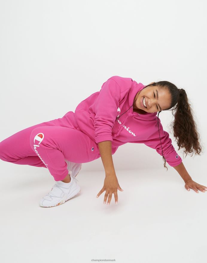 Champion powerblend hættetrøje script logo V6J662007 wow pink