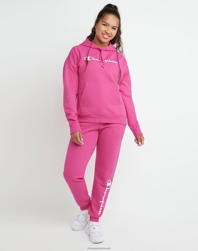 Champion powerblend hættetrøje script logo V6J662007 wow pink
