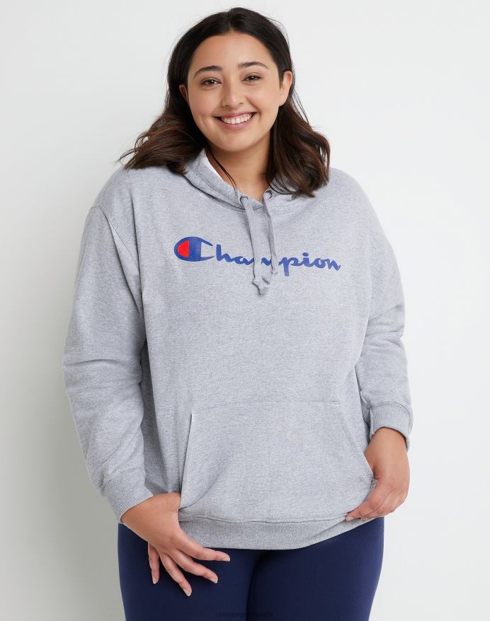 Champion powerblend hættetrøje script logo (plus størrelse) V6J661027 oxford grå