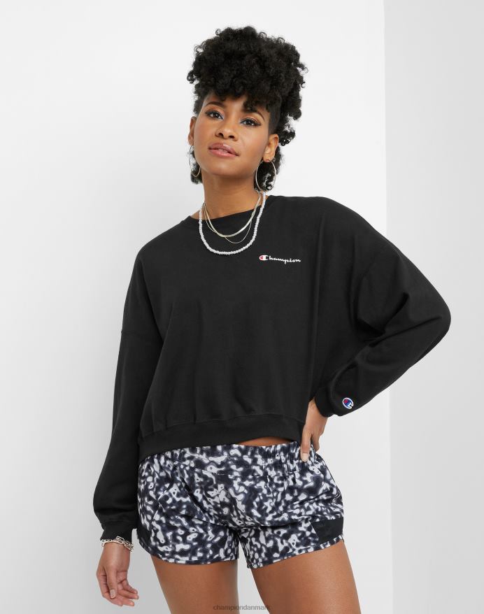 Champion sweatshirt med rund hals i bomuld klassisk script V6J66986 sort