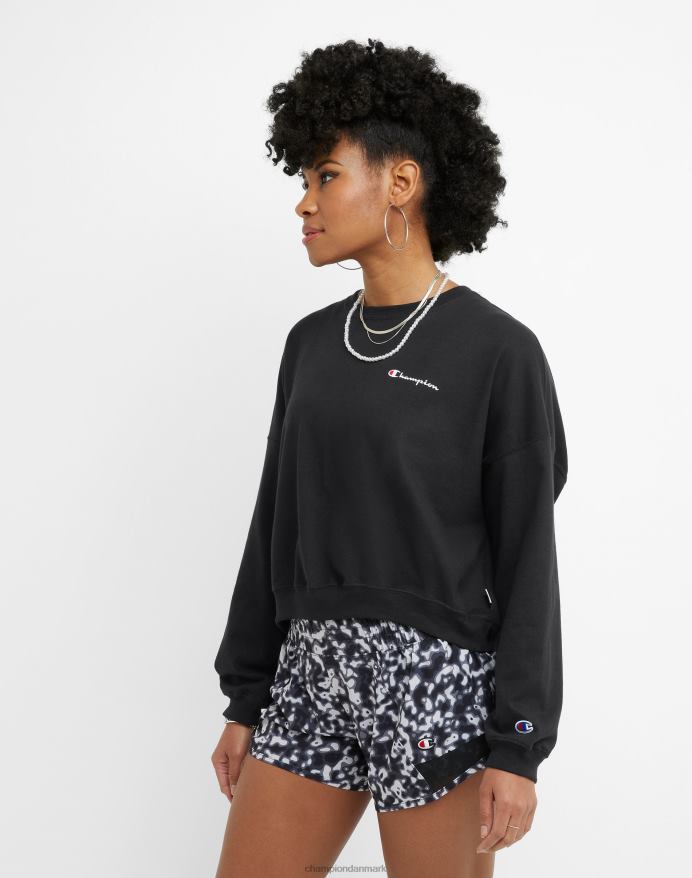 Champion sweatshirt med rund hals i bomuld klassisk script V6J66986 sort