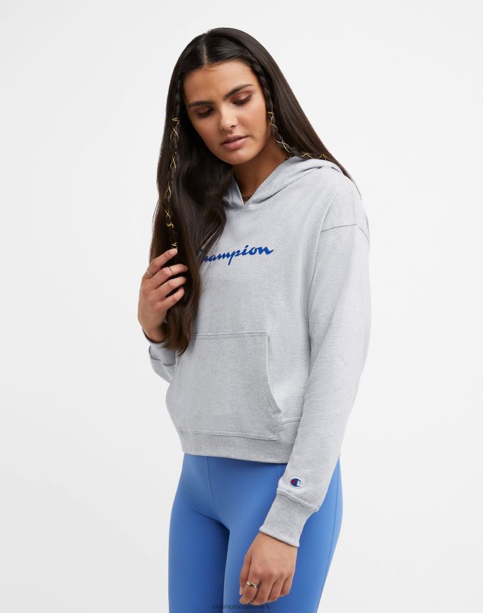 Champion t-shirt hættetrøje klassisk script V6J66992 oxford grå