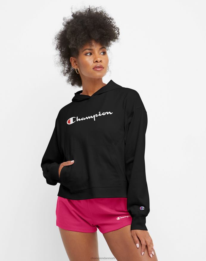 Champion t-shirt hættetrøje klassisk script V6J66993 sort