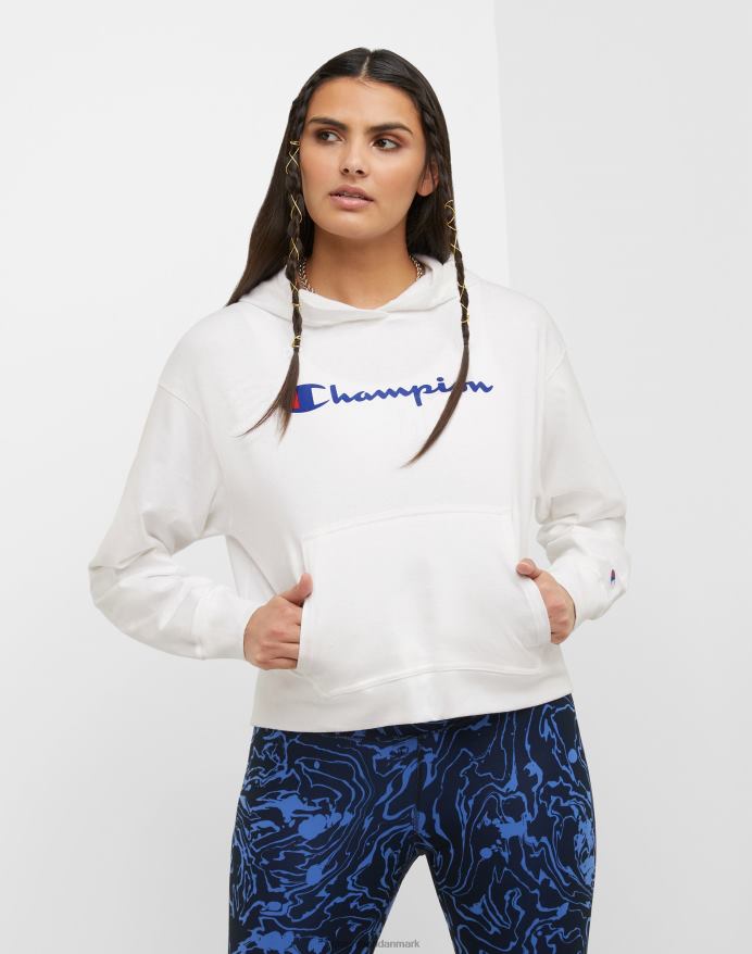 Champion t-shirt hættetrøje klassisk script V6J66994 hvid