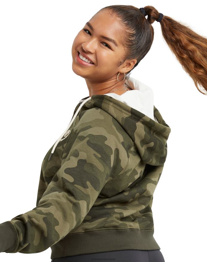 campus fleece camo hættetrøje champion script laurbær V6J661958 camo ammunition fragt oliven