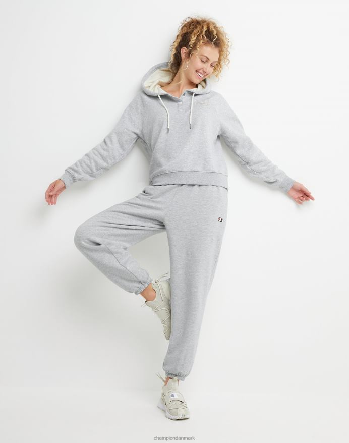 campus fleece hættetrøje champion script laurbær V6J661959 oxford grå