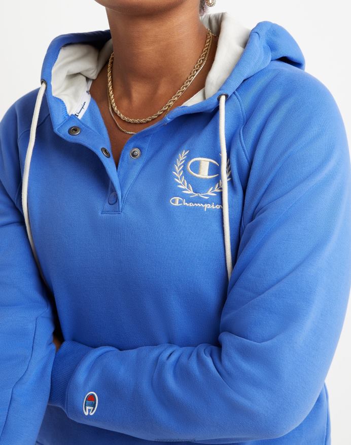 campus fleece hættetrøje champion script laurbær V6J661960 varme blåbær