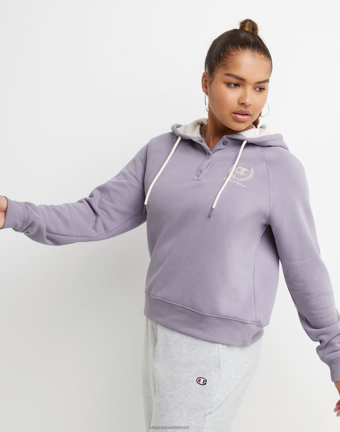 campus fleece hættetrøje champion script laurbær V6J661961 røget syren