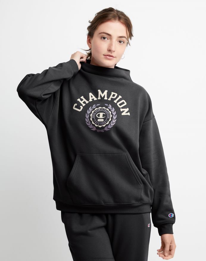 campus øko fleece sweatshirt med tragthals en gang på en mester V6J661952 sort