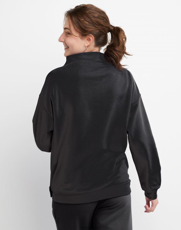 campus øko fleece sweatshirt med tragthals en gang på en mester V6J661952 sort