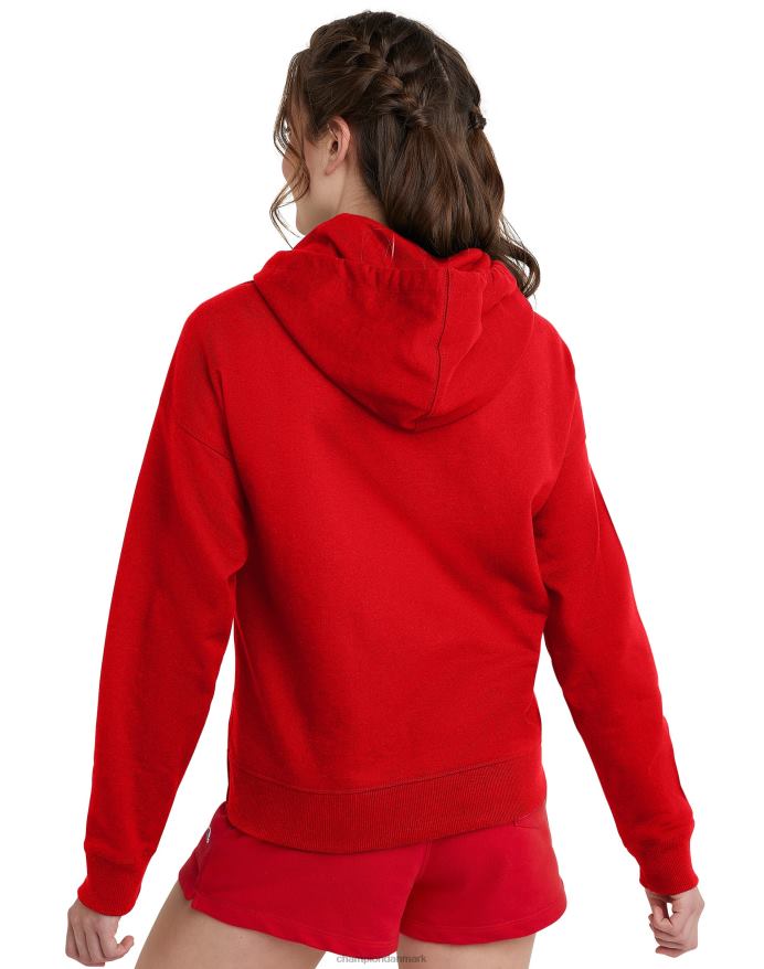 Champion powerblend fleece hættetrøje med fuld lynlås V6J661068 munter rød