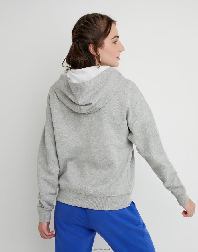 Champion powerblend fleece hættetrøje med fuld lynlås V6J661069 oxford grå