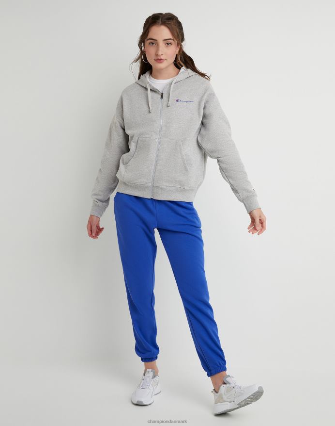 Champion powerblend fleece hættetrøje med fuld lynlås V6J661069 oxford grå