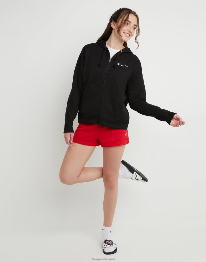Champion powerblend fleece hættetrøje med fuld lynlås V6J661070 sort