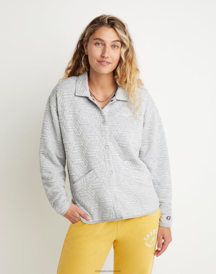 Champion soft touch tekstur jakke broderet script logo V6J661058 oxford grå