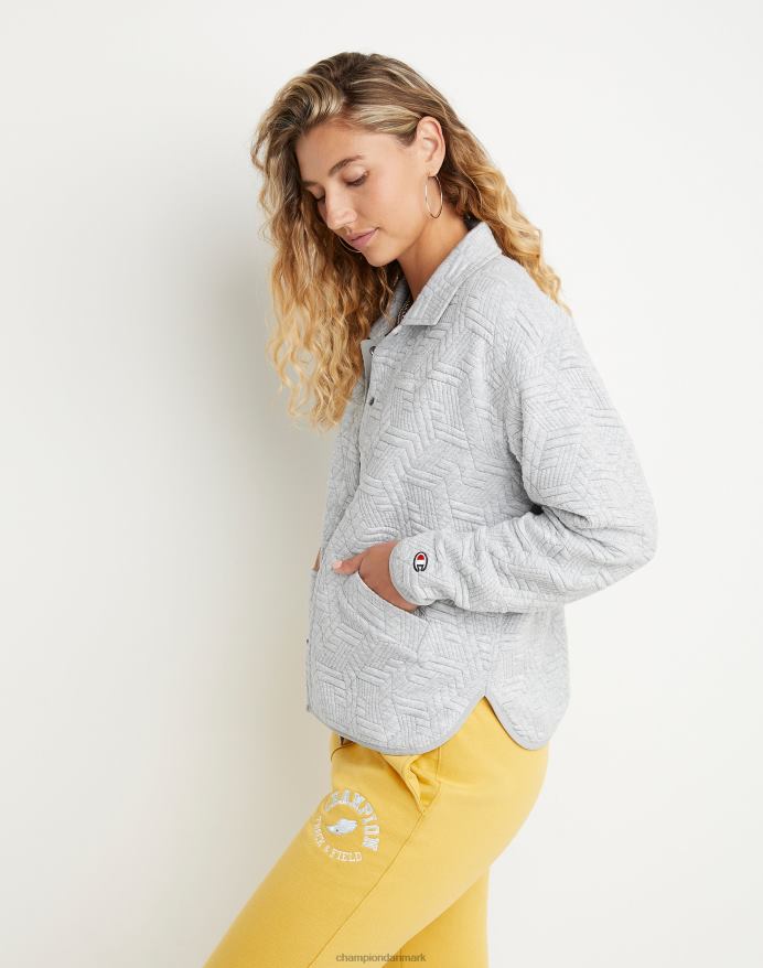 Champion soft touch tekstur jakke broderet script logo V6J661058 oxford grå