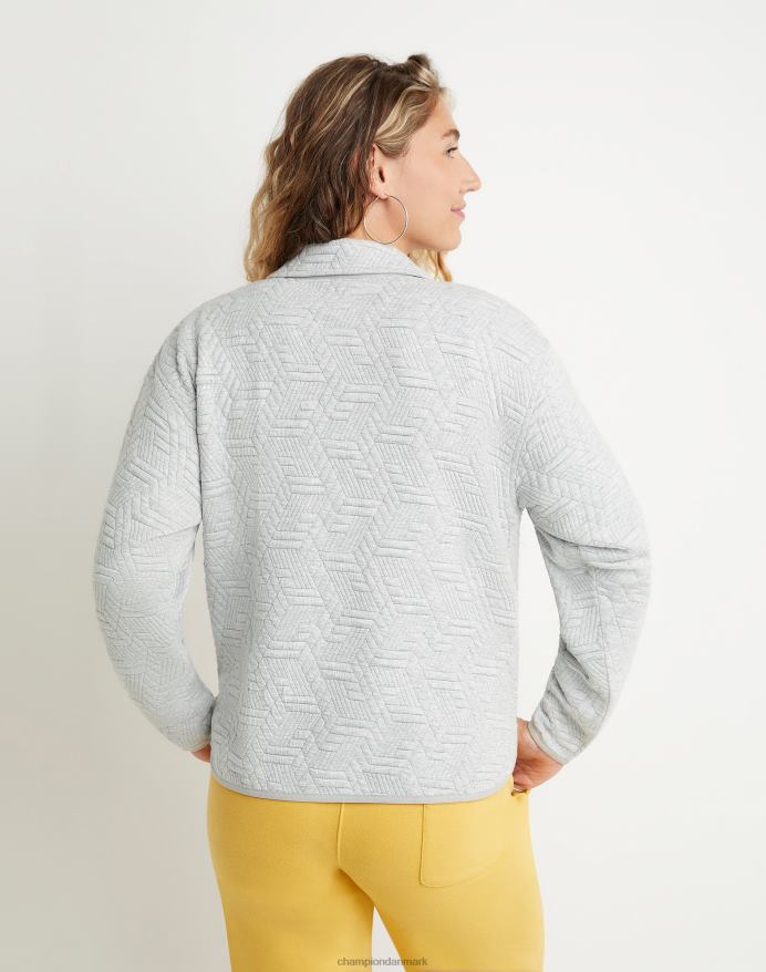 Champion soft touch tekstur jakke broderet script logo V6J661058 oxford grå