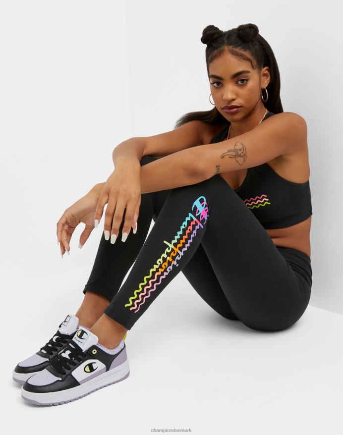 Champion autentiske leggings bølget script 25 V6J661286 sort