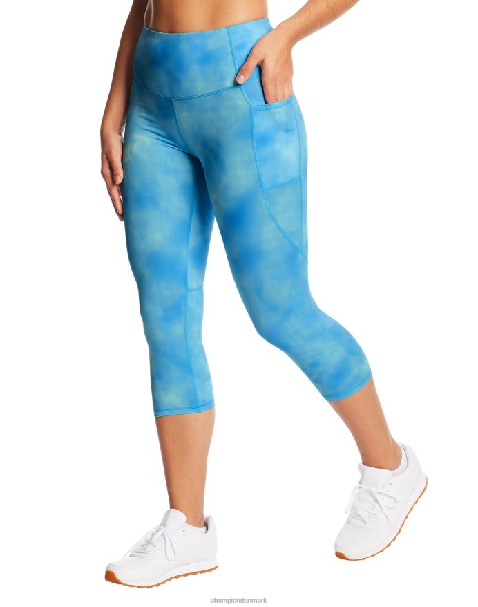 Champion c9 capri leggings med høj talje 20 V6J661697 opvasket aktiv blå