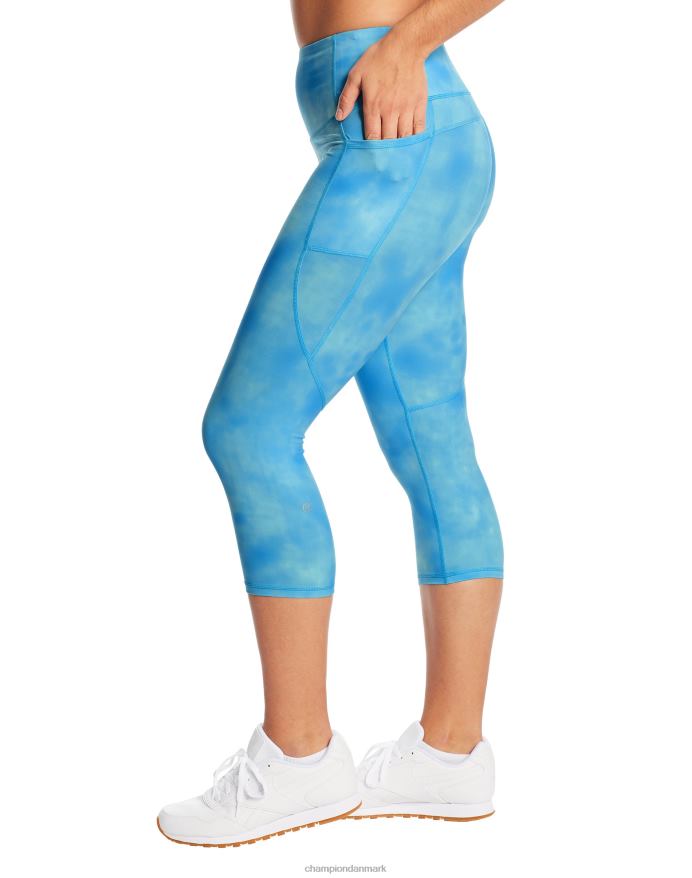 Champion c9 capri leggings med høj talje 20 V6J661697 opvasket aktiv blå