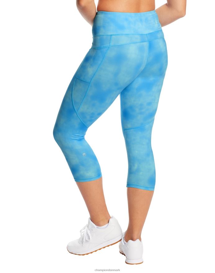 Champion c9 capri leggings med høj talje 20 V6J661697 opvasket aktiv blå