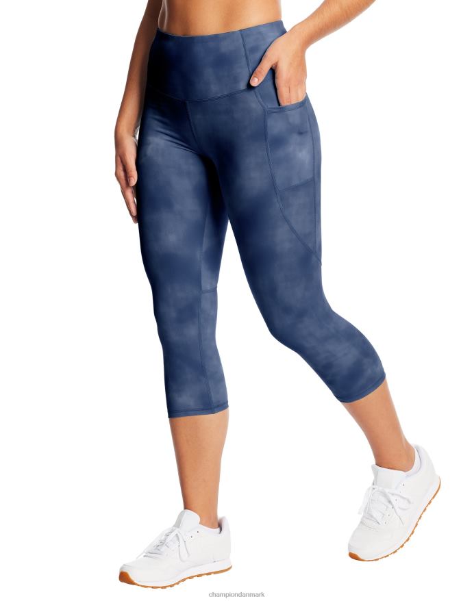 Champion c9 capri leggings med høj talje 20 V6J661698 opvasket xavier navy