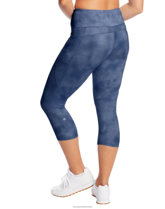 Champion c9 capri leggings med høj talje 20 V6J661698 opvasket xavier navy