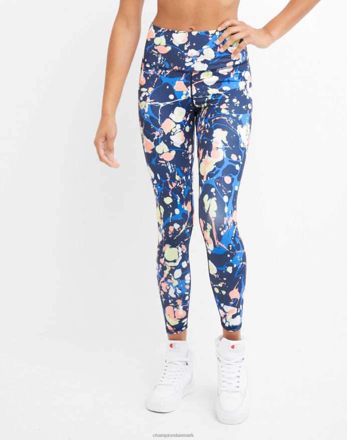 Champion soft touch 7/8 print tights 25 V6J661293 mørk marmor klassisk himmelblå