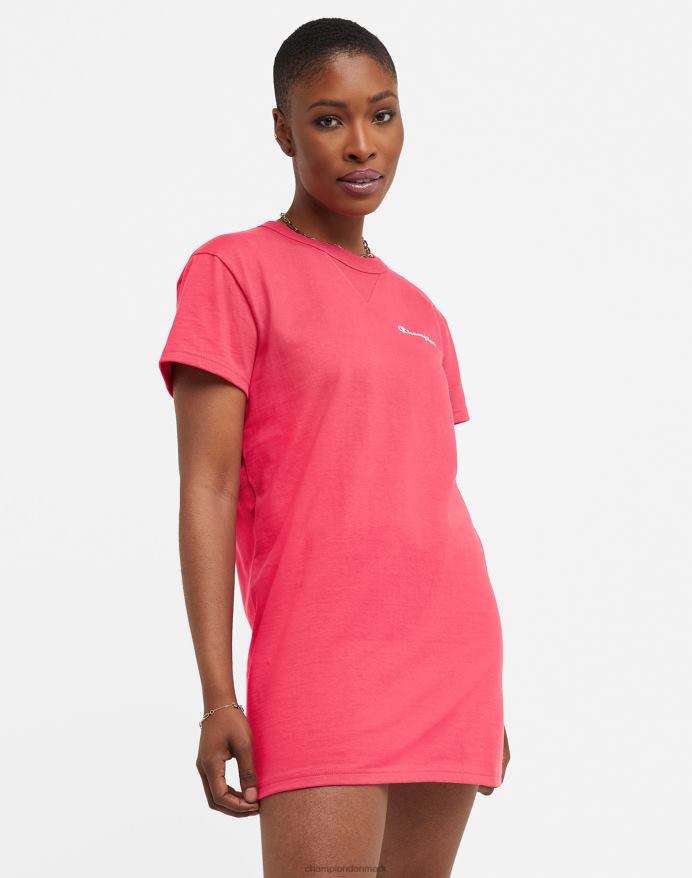 Champion t-shirt kjole script logo V6J661542 glad lyserød lyng