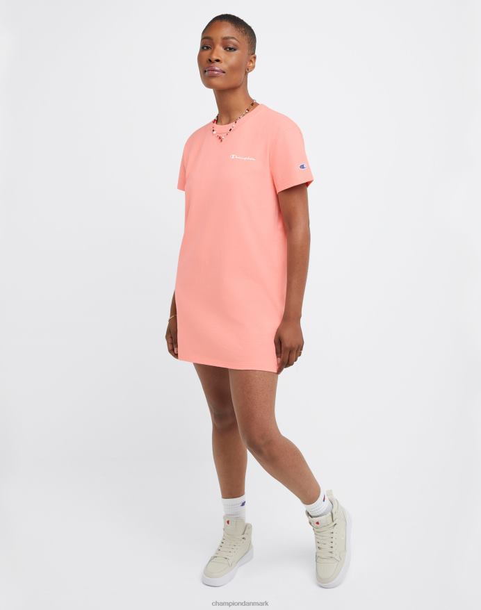 Champion t-shirt kjole script logo V6J661543 sukkerferskenlyng