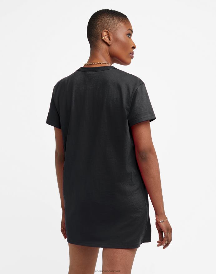 Champion t-shirt kjole script logo V6J661544 sort