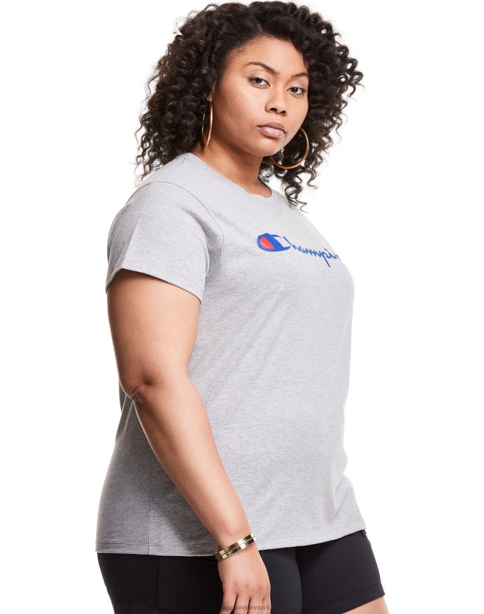 Champion plus klassisk tee script logo V6J661653 oxford grå
