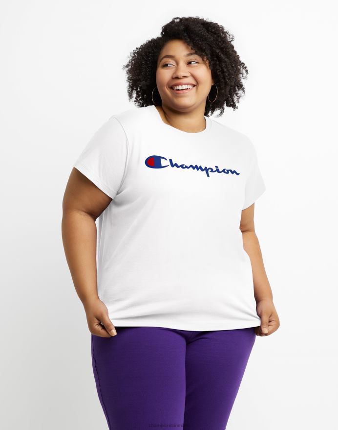 Champion plus klassisk tee script logo V6J661655 hvid