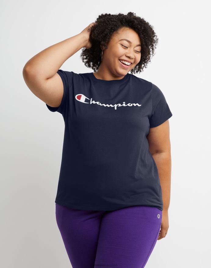 Champion plus klassisk tee script logo V6J661656 atletisk flåde