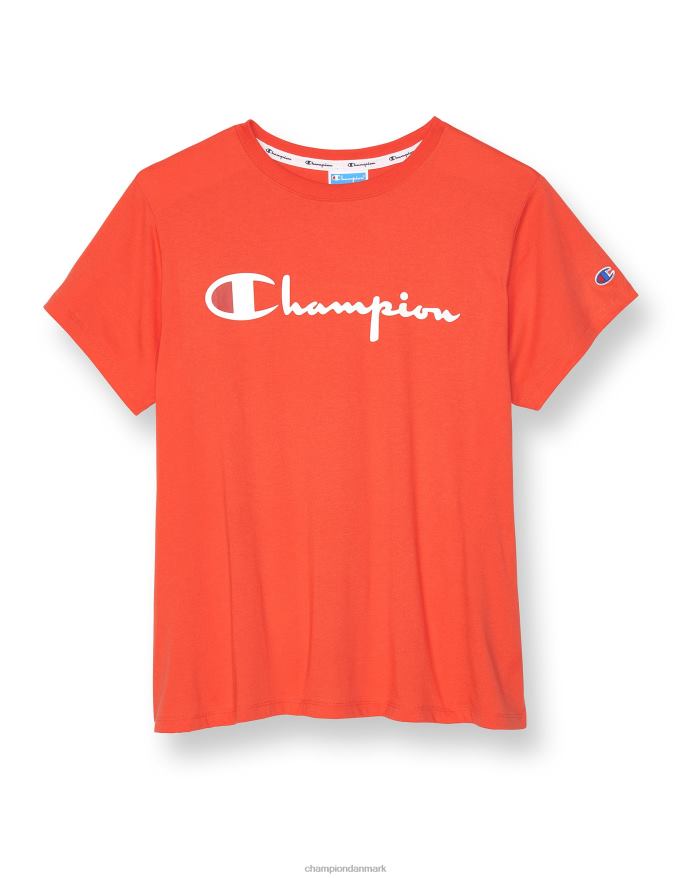Champion plus letvægts t-shirt script logo V6J661650 valmueappelsin