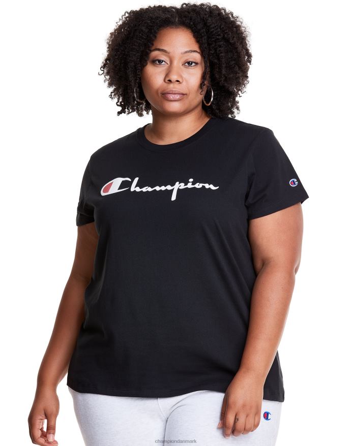 Champion plus letvægts t-shirt script logo V6J661651 sort