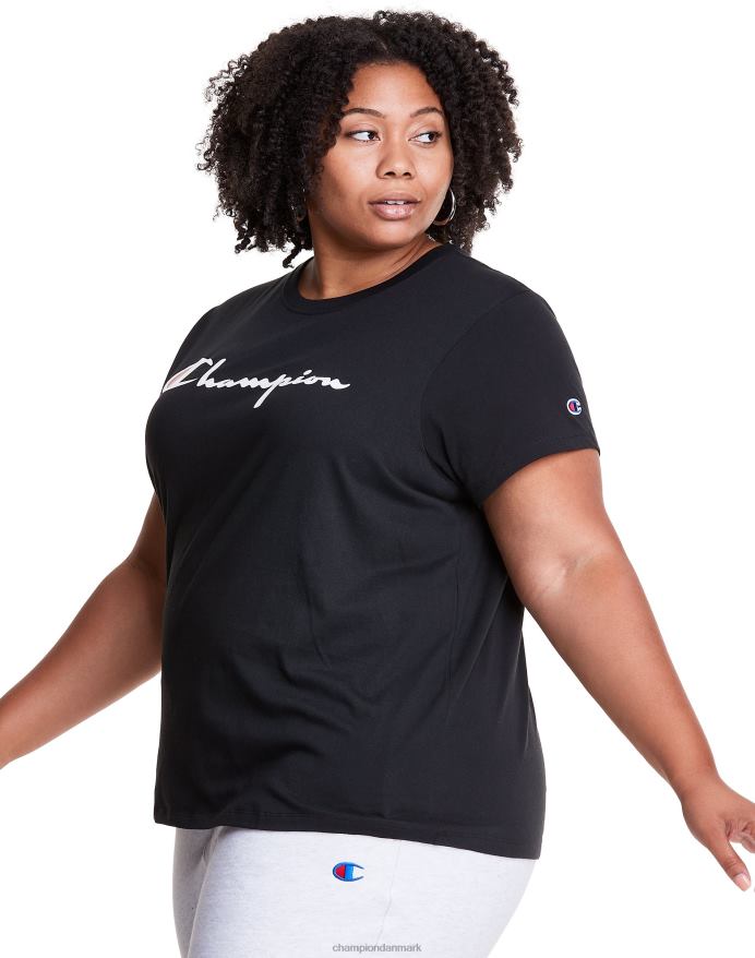 Champion plus letvægts t-shirt script logo V6J661651 sort