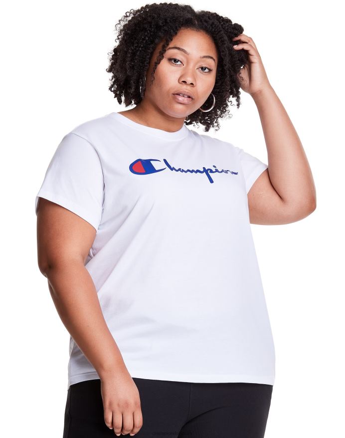 Champion plus letvægts t-shirt script logo V6J661652 hvid