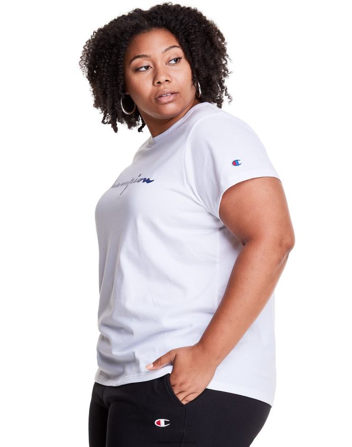 Champion plus letvægts t-shirt script logo V6J661652 hvid