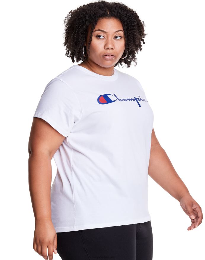 Champion plus letvægts t-shirt script logo V6J661652 hvid