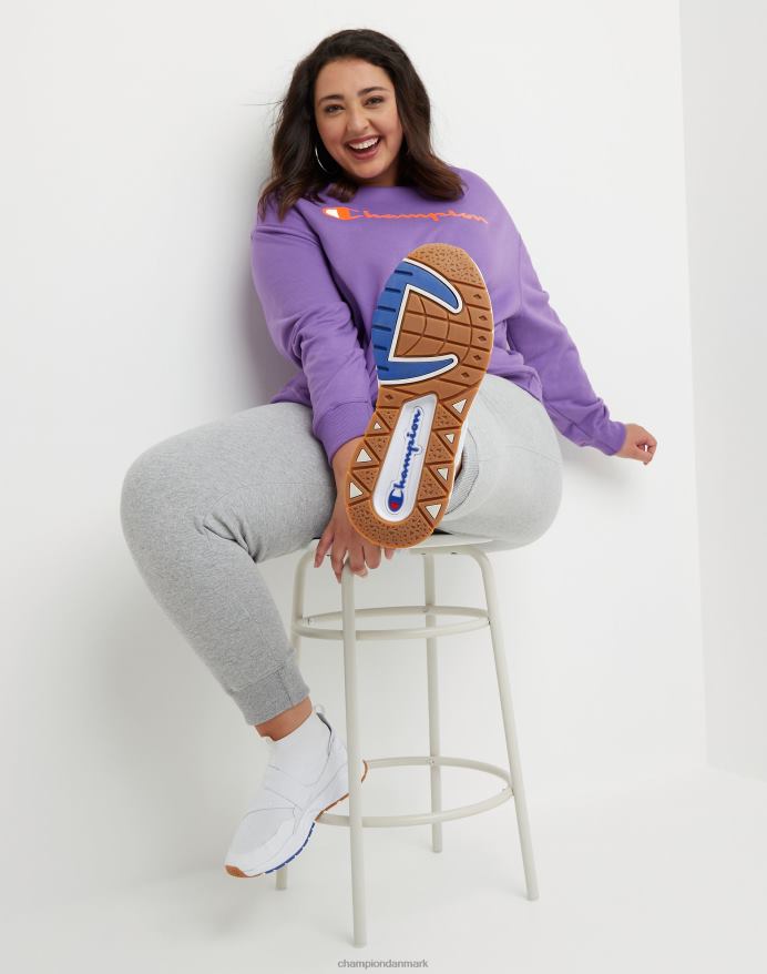 Champion plus powerblend fleece crew med script logo V6J661636 kreativ lilla