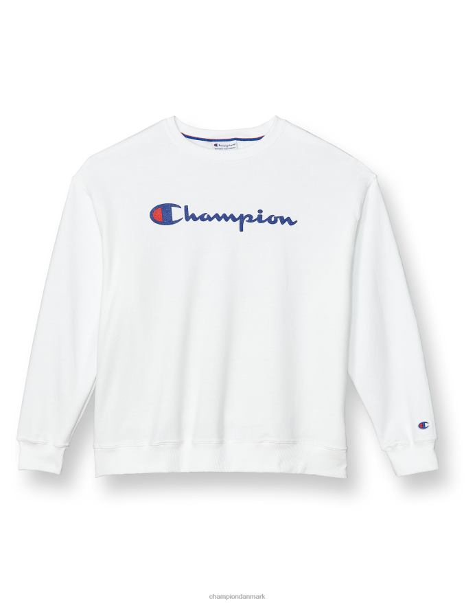 Champion plus powerblend fleece crew med script logo V6J661638 hvid