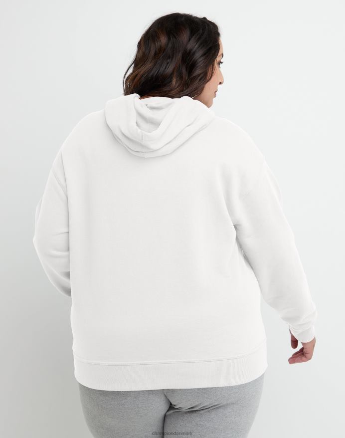 Champion plus powerblend fleece hættetrøje script logo V6J661643 hvid