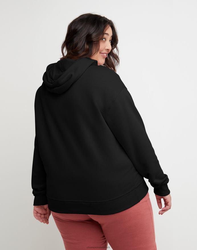 Champion plus powerblend hættetrøje folie c logo V6J661630 sort