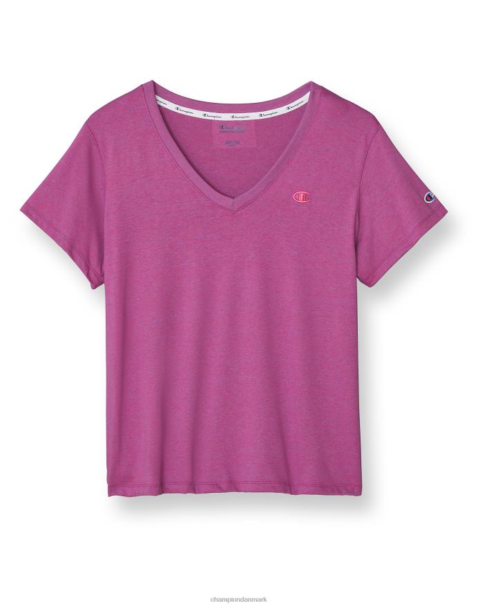 Champion plus powerblend v-udskæring c-logo V6J661647 wow pink/kreativ lilla x-dye