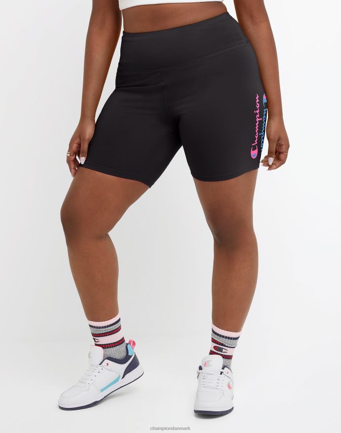 Champion absolute cykelshorts spejlvendt script 8 (plus size) V6J661460 sort